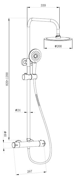Menai Premium Round Thermostatic Overhead Shower Kit