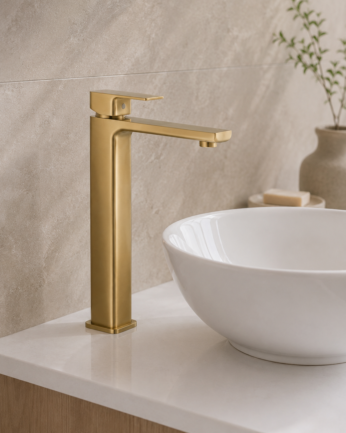 Linear Square Tall Basin Mixer Tap