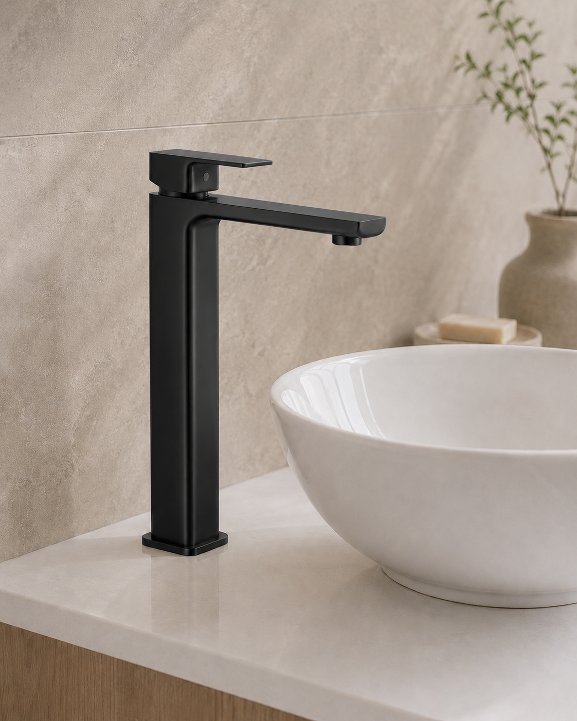 Linear Square Tall Basin Mixer Tap