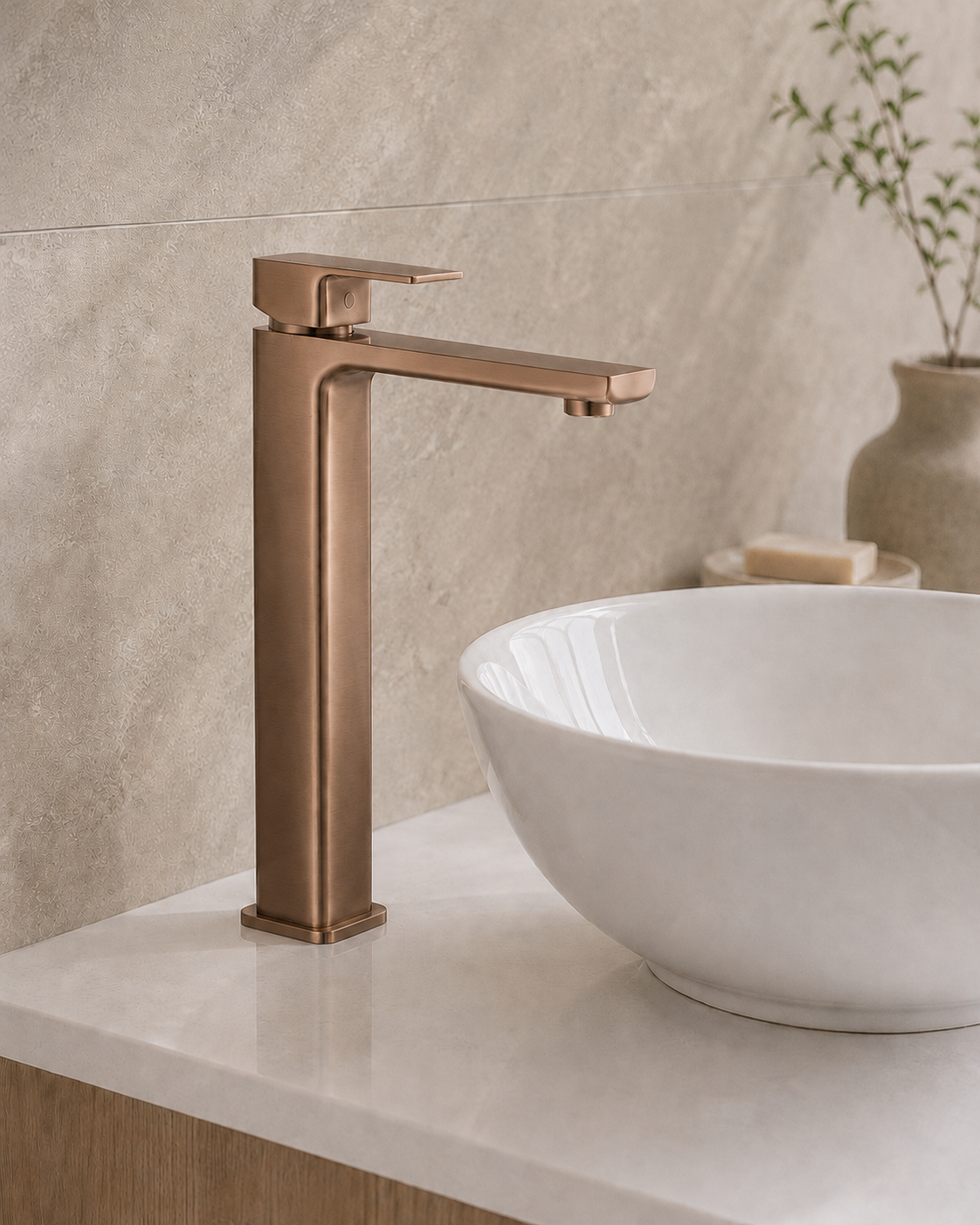 Linear Square Tall Basin Mixer Tap