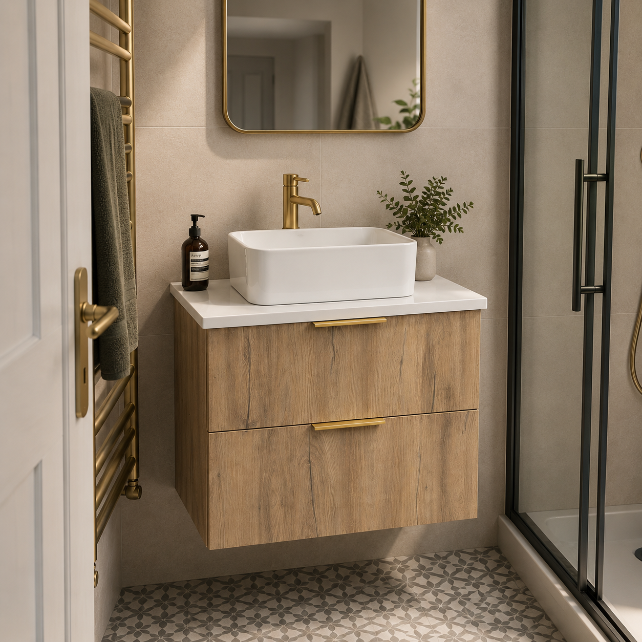 Leymere 610 Wall Hung Vanity Unit – Silvered Oak