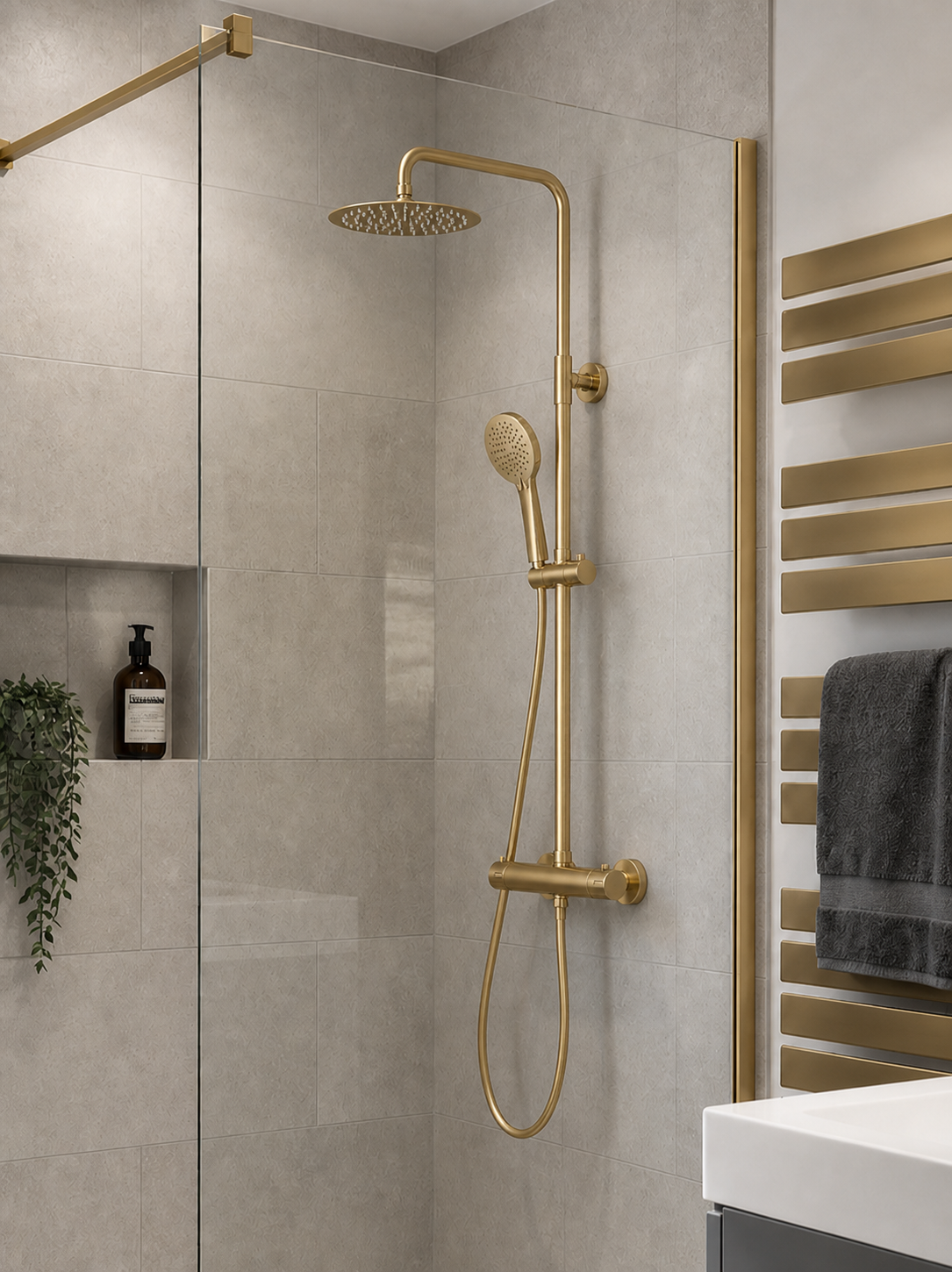 Menai Premium Round Thermostatic Overhead Shower Kit