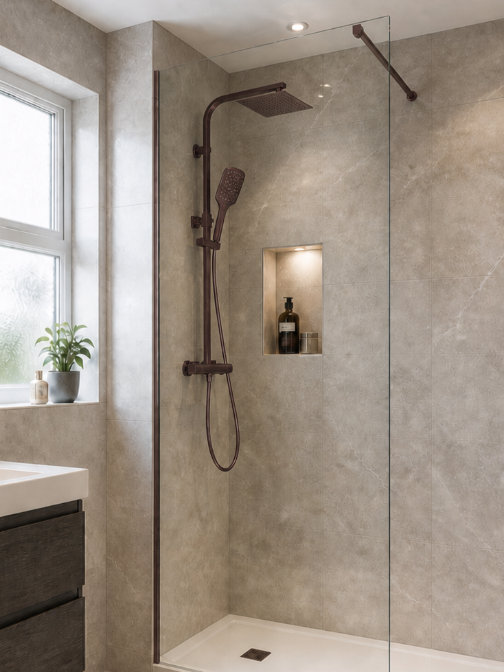 Menai Premium Square Thermostatic Overhead Shower