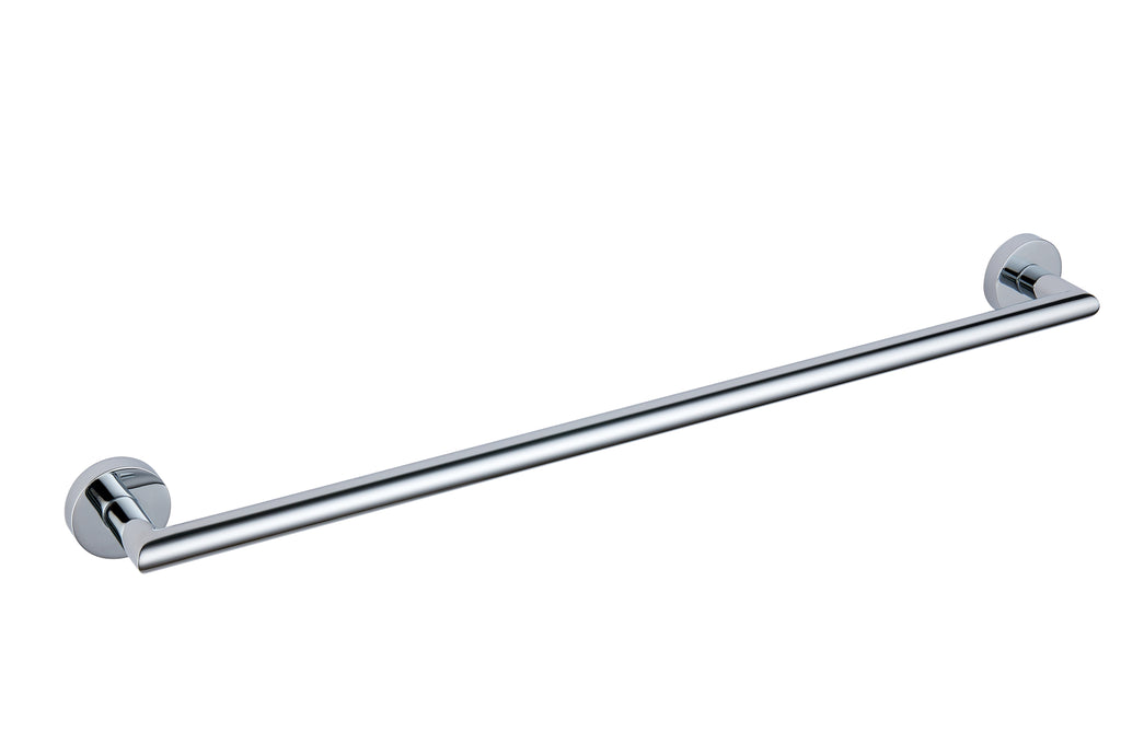 Chrome towel bar on a white background