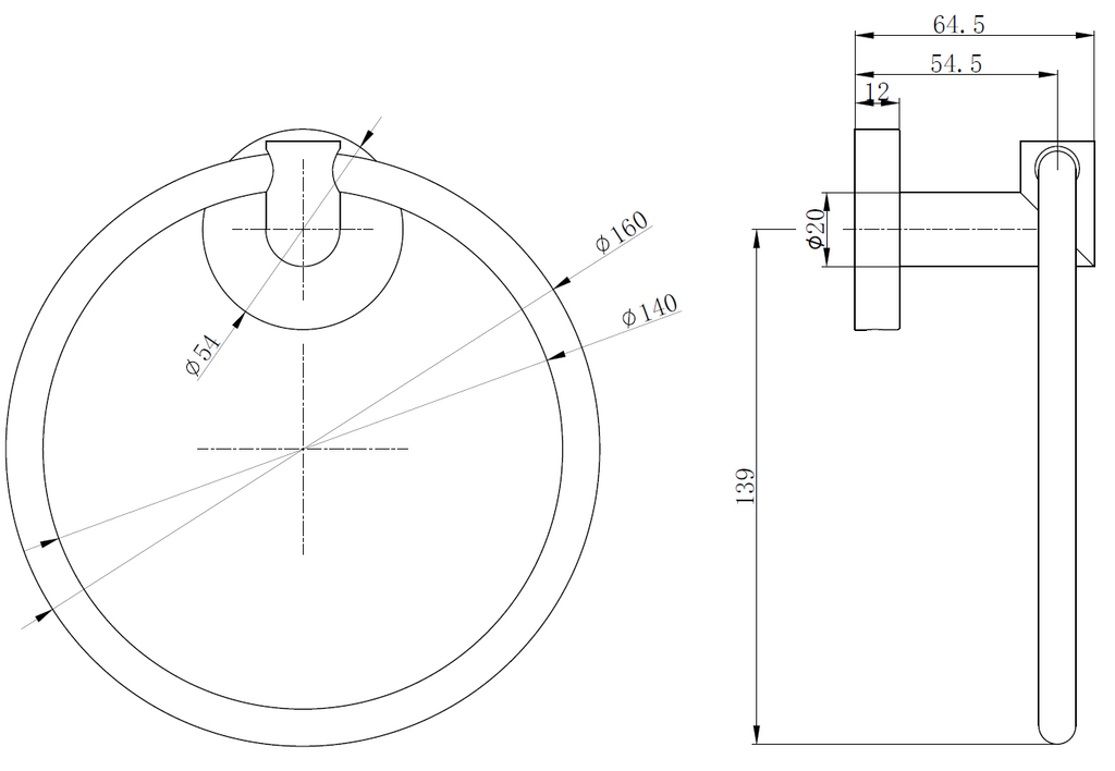 Technical drawing of a circular metal component with dimensions