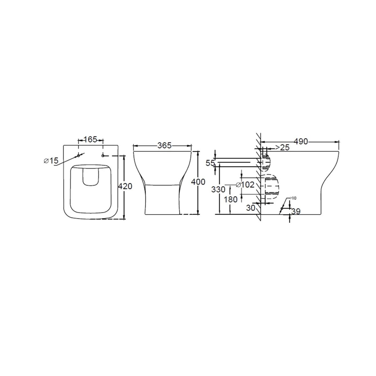 Harrow Back to Wall Toilet with Soft Close Seat