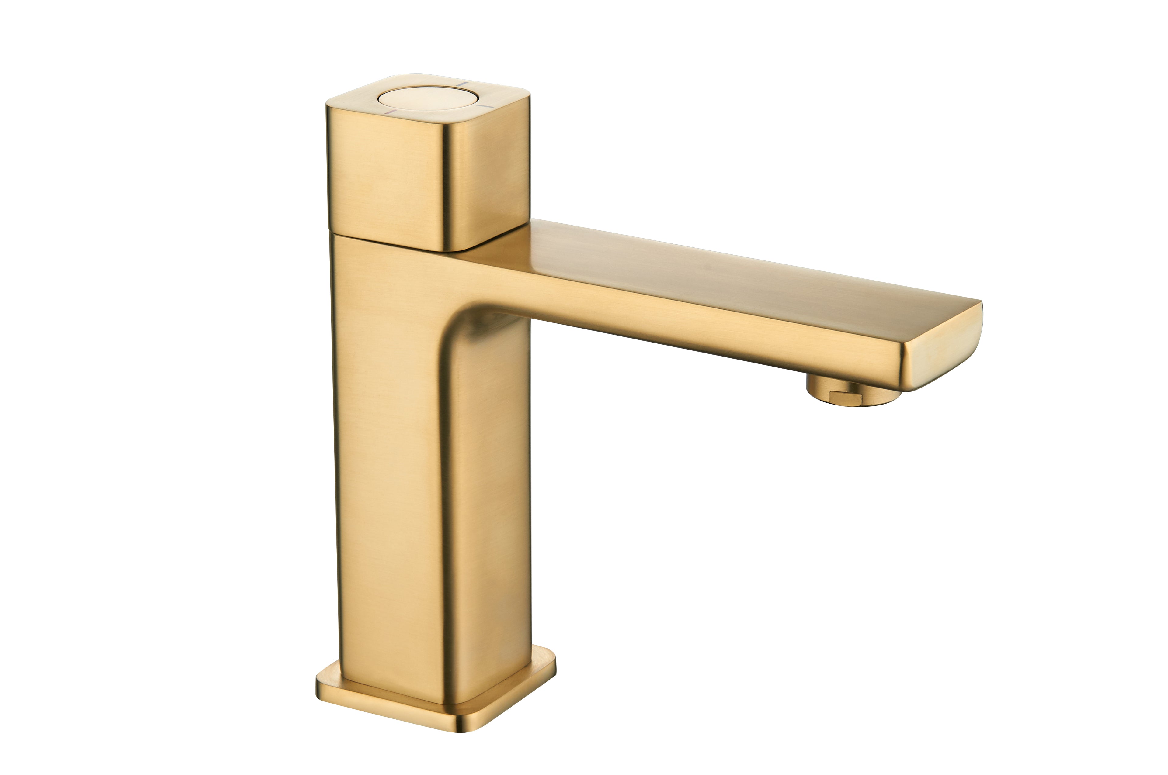 Gold faucet on a white background