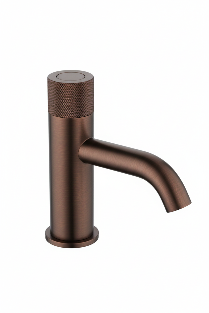 Bronze faucet on a white background