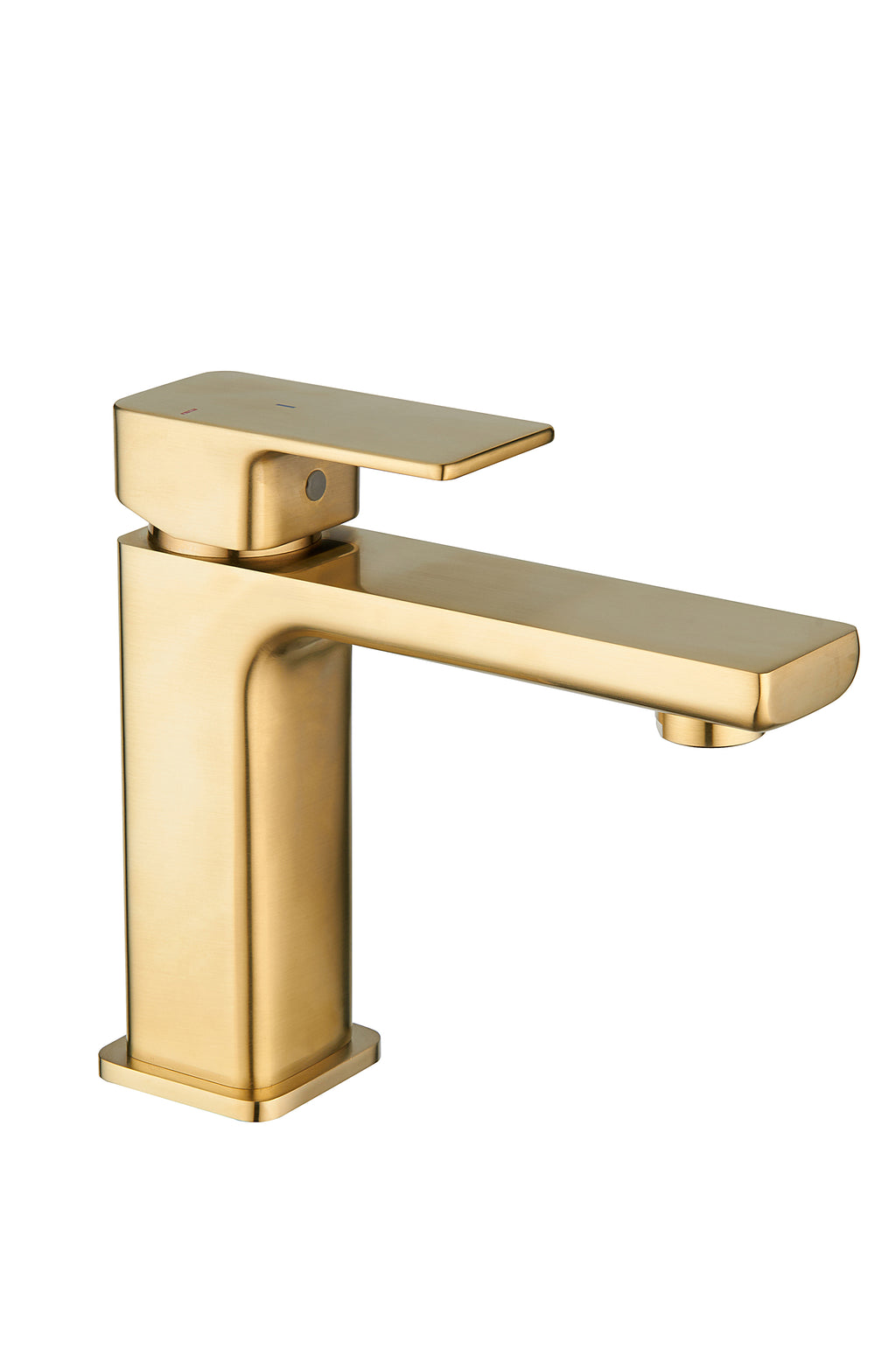 Gold faucet on a white background