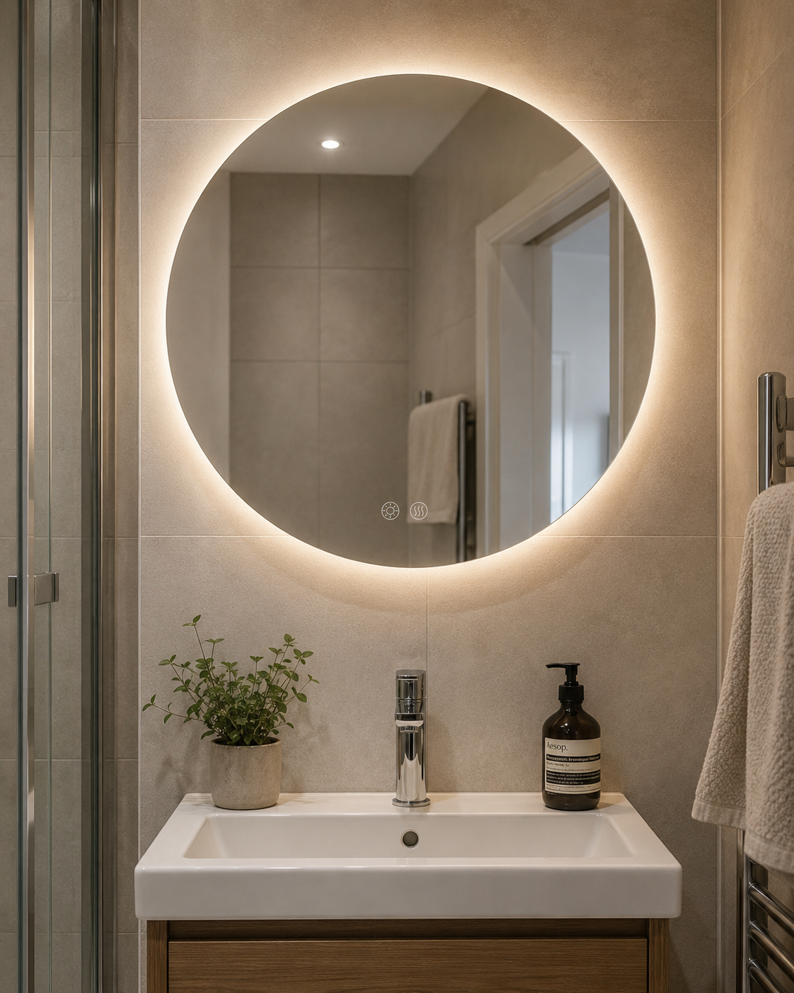 Halo Round LED Mirror 600